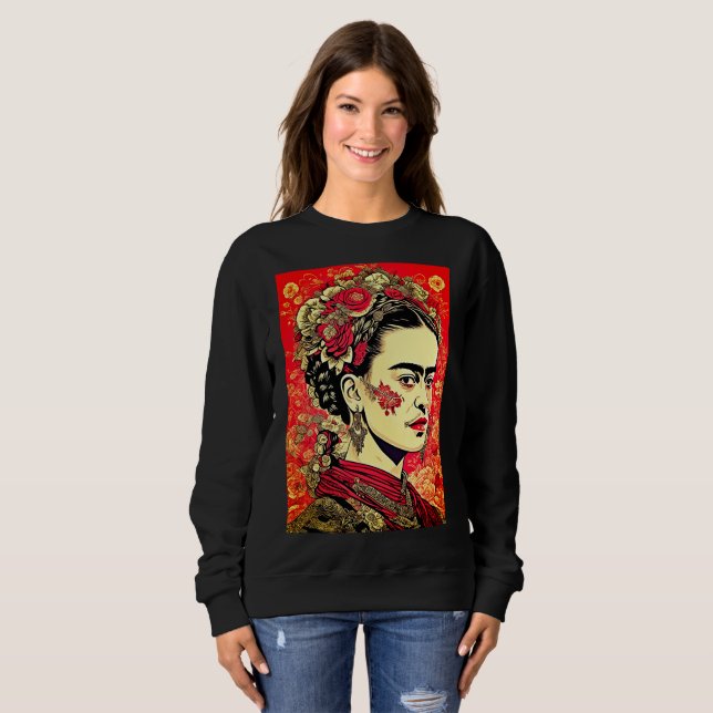 Sudadera Icono de InkPunk: Frida Kahlo (Anverso completo)