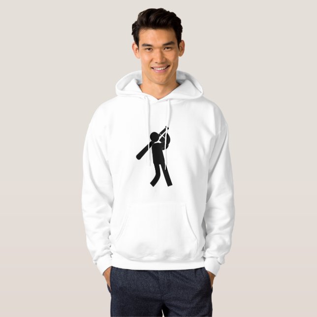 Sudadera Icono de la figura del bastón de béisbol (Anverso completo)