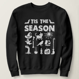 Sudadera Iconos de Silueta Blanca de Halloween 'Tis The Sea