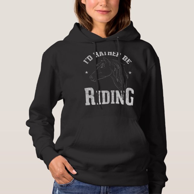 Sudadera Id Más Bien Estar Montando Caballo Ecuestre (Anverso)