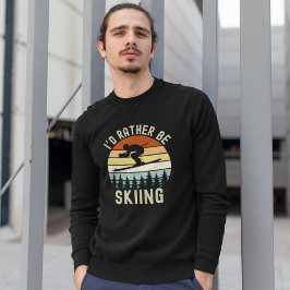 Sudadera I'd Rather be Skiing, Funny skier