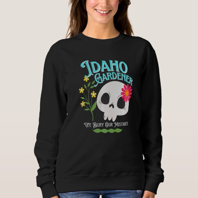 Sudadera Idaho Id State Rebellious Gardener Cute Skull Flow (Anverso)
