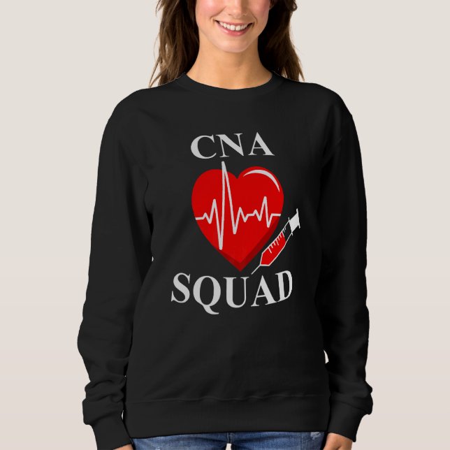 Sudadera Idea De Ayuda De Enfermería De Cna Squad Cute Cert (Anverso)