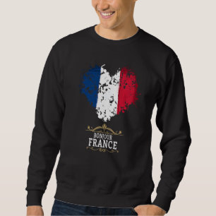 Sudadera Idea de corazón de bandera francesa para niños y p