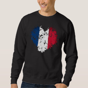 Sudadera Idea de corazón de bandera francesa para niños y p