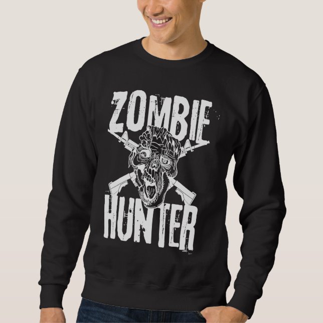 Sudadera Idea de disfraz de cazador de zombis para Hallowee (Anverso)