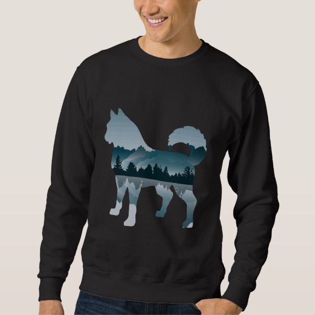 Sudadera Idea divertida y gráfica del bosque del Lago Husky (Anverso)