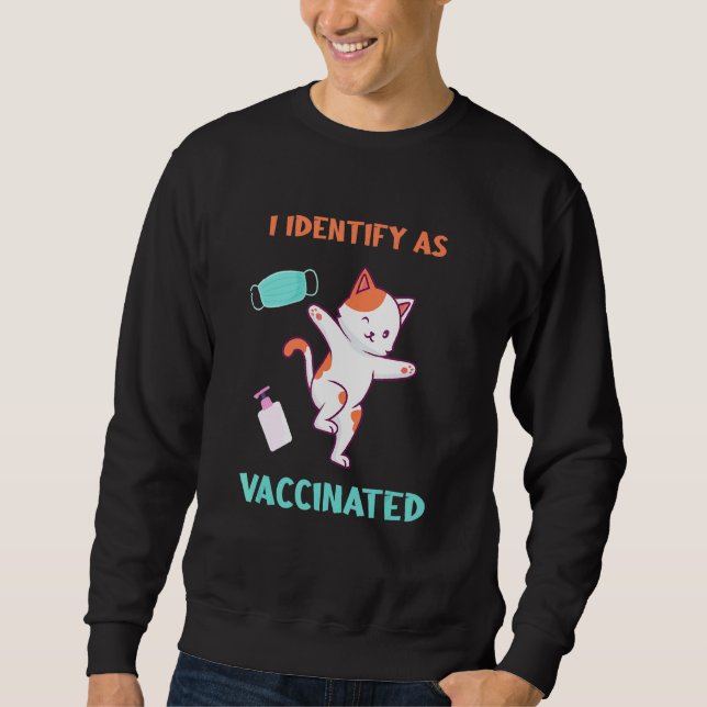 Sudadera Identificar Como Mascara De Cara De Gato Vacunado  (Anverso)