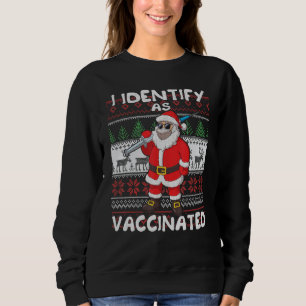 Sudadera Identificar como vacunado Santa Claus con máscara