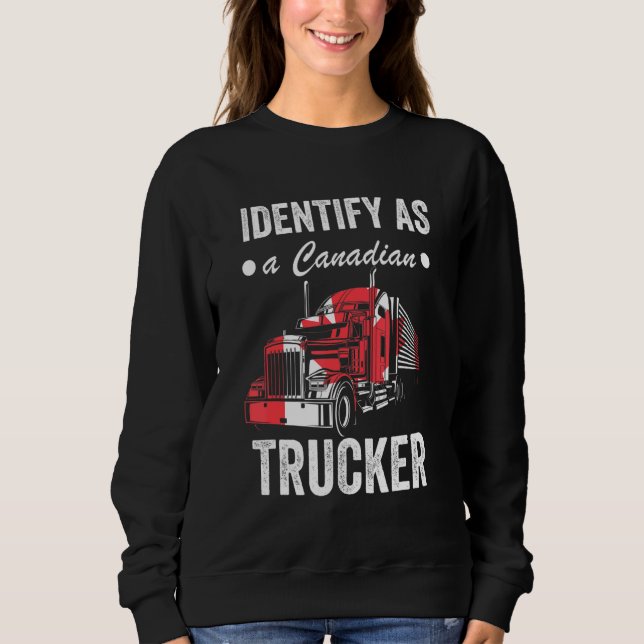 Sudadera Identifico Como Camionero Canadiense Support 2022  (Anverso)
