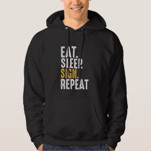 Sudadera Idioma de Rótulo de repetición del Rótulo de sueño