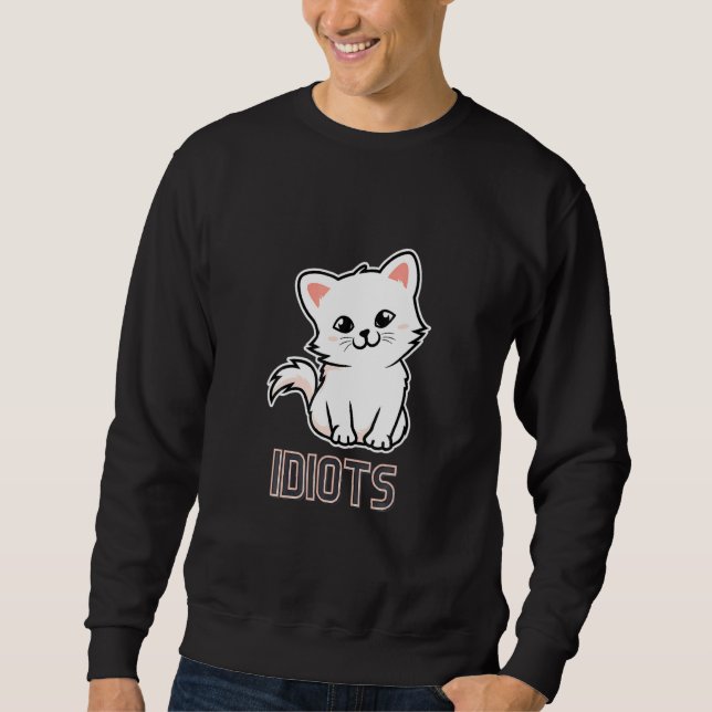 Sudadera Idiots Meme  Retro Style Vintage Cats (Anverso)