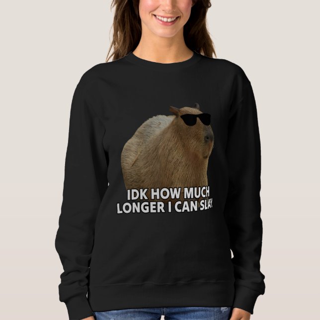 Sudadera Idk How Much Longer I Can Slay Capybara Sarcastic  (Anverso)