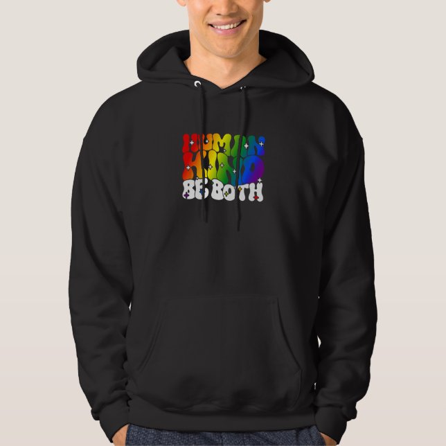 Sudadera If you can be Human an Kind be both Lgbtqai+ (Anverso)