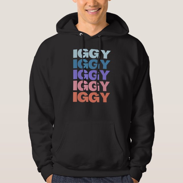 Sudadera Iggy de texto repetido moderno (Anverso)