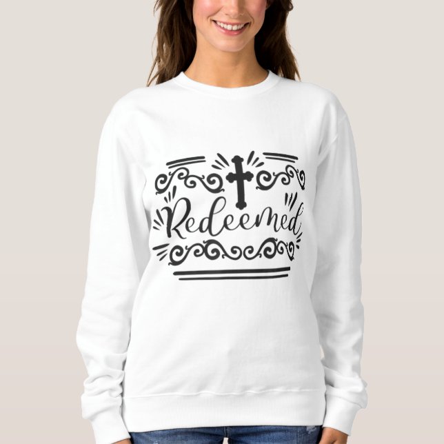 Sudadera Iglesia de la fe de la Biblia Cristiana redimida J (Anverso)