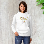 Sudadera Iglesia de Menorah<br><div class="desc">Una menorah de la iglesia en oro con muchas velas. Este diseño se ve realmente efectivo en esta casa de mujeres</div>