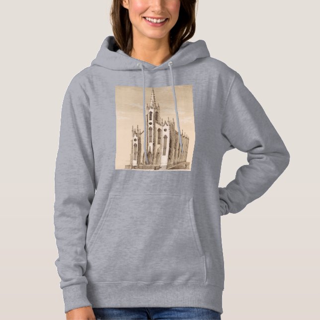 Sudadera Iglesia Vintage de San Nicolás Nueva York Boceto (Anverso)