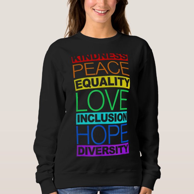 Sudadera Igualdad Amor Paz Derechos Humanos (Anverso)