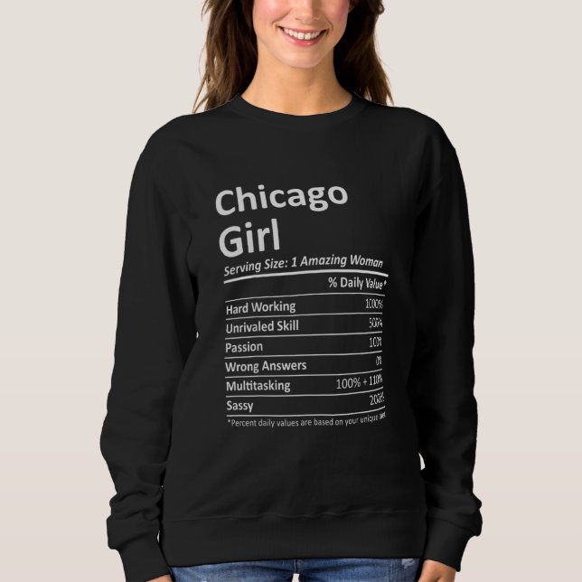 Sudadera Il Illinois, Chica De Chicago, Funny City Home Roo (Anverso)