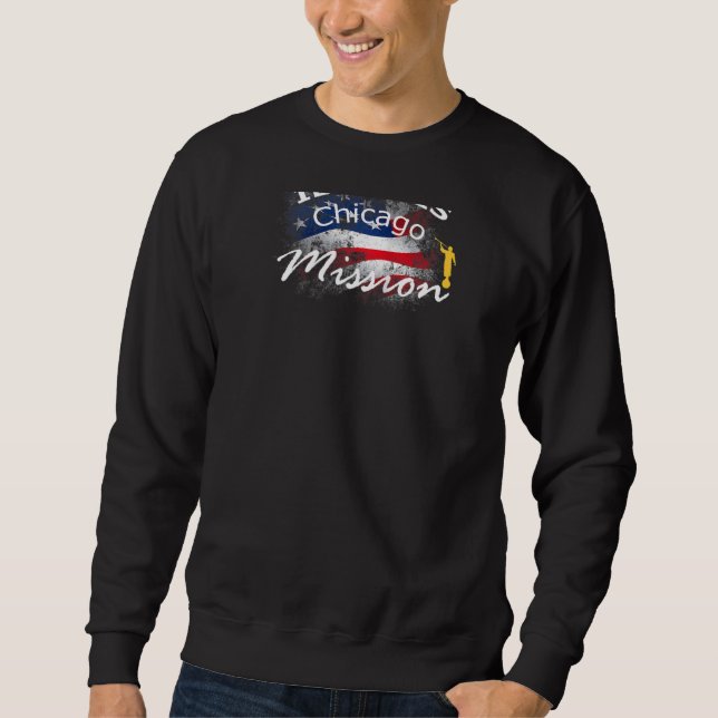 Sudadera Illinois Chicago Mormon Lds Misión Misionera Ra (Anverso)