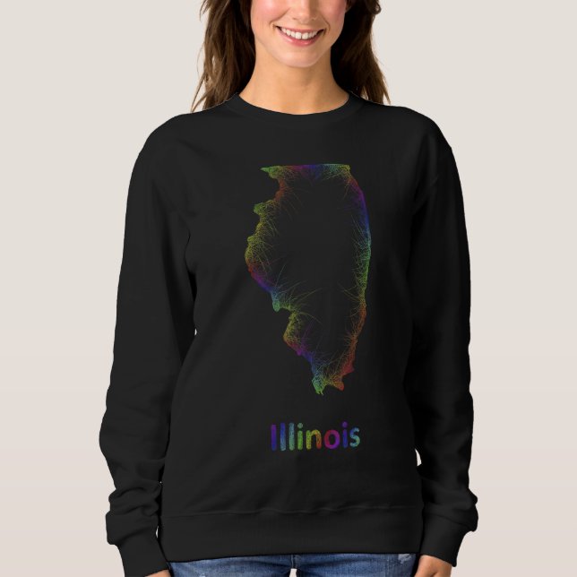 Sudadera Illinois IL Pride Prairie State Map Chicago Lake M (Anverso)