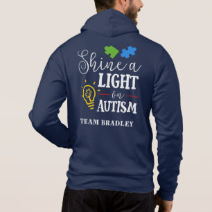 Sudadera Ilumina el Autismo Personalizado Equipo de Corresp