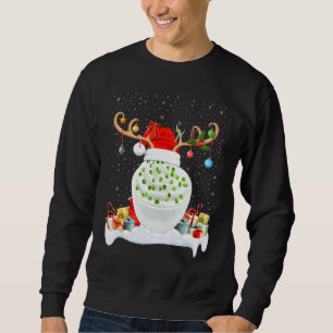 Sudadera Iluminación de Navidad Reno Sombrero de Santa Crem