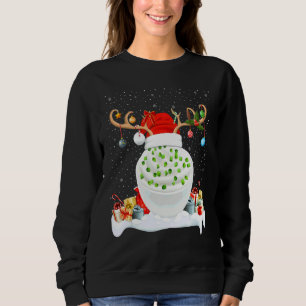 Sudadera Iluminación de Navidad Reno Sombrero de Santa Crem