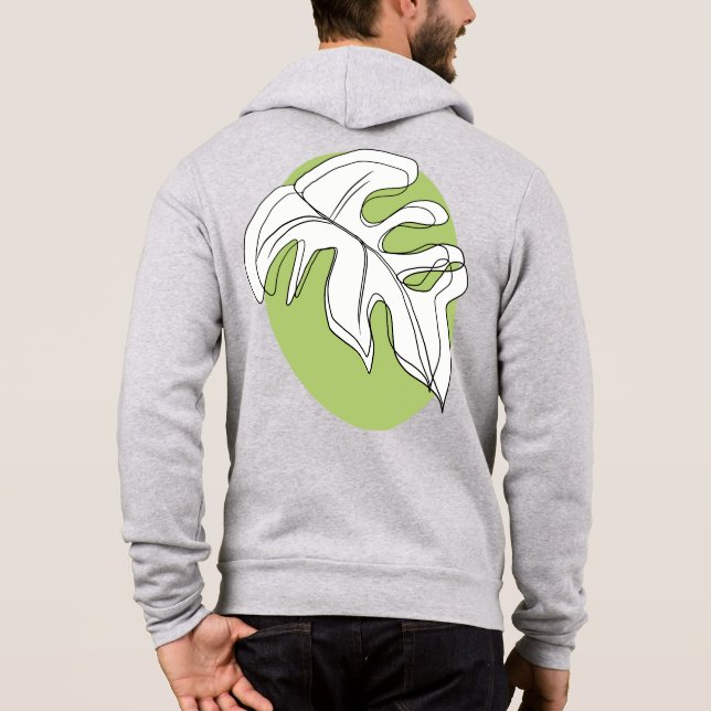 Sudadera Ilustración abstracta de hoja de Monstera Vegetaci (Reverso)