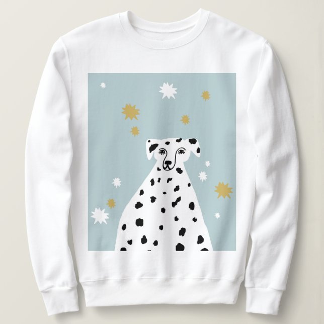 Sudadera Ilustracion abstracto de perro de Dalmacia (Anverso del diseño)