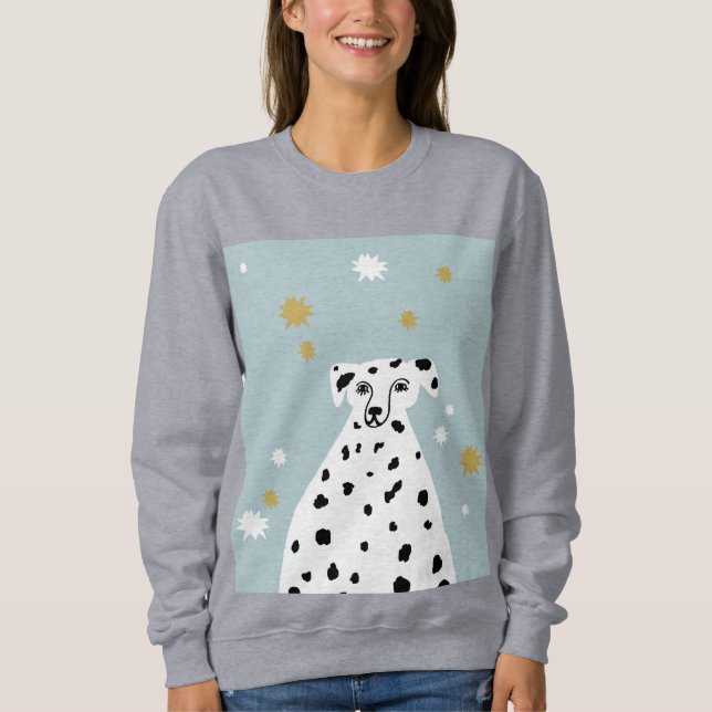 Sudadera Ilustracion abstracto de perro de Dalmacia (Anverso)