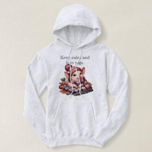 Sudadera Ilustración adorable de cerdo y eslogan lindo