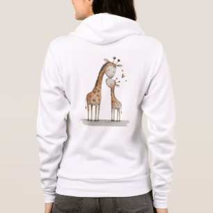 Sudadera Ilustración adorable de mamá y bebé jirafa