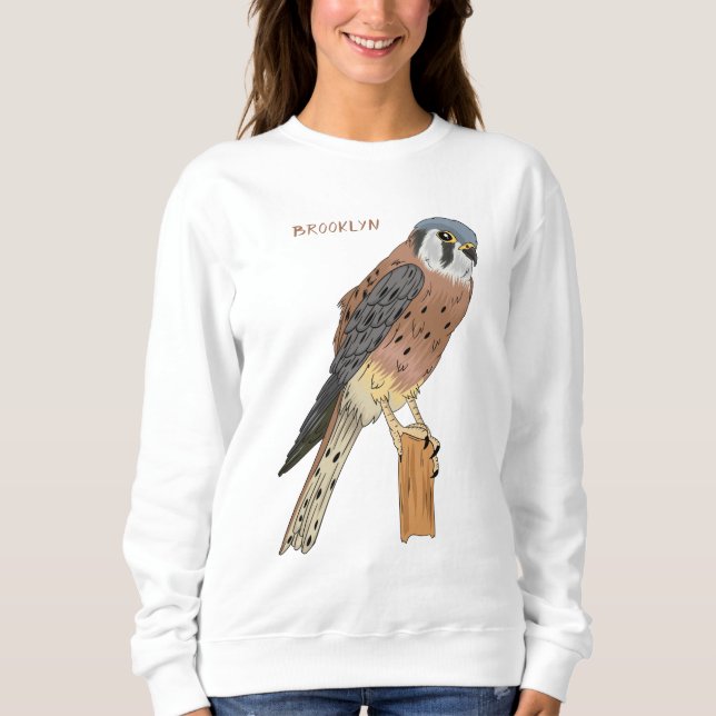 Sudadera Ilustracion americano de aves de Kestrel (Anverso)