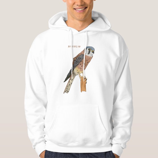 Sudadera Ilustracion americano de aves de Kestrel (Anverso)