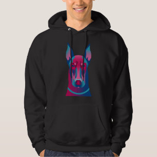 Sudadera Ilustracion azul Dobermann Pink Amp