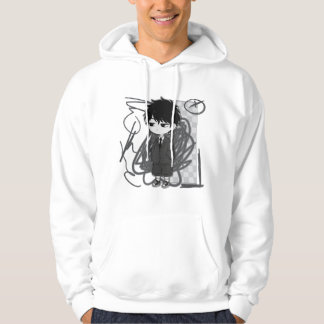 Sudadera Ilustración Chibi de Niño con Traje de Agotamiento