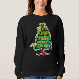 Sudadera Ilustración Colorida de Árbol de Navidad