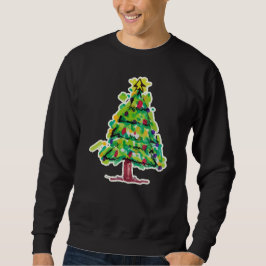 Sudadera Ilustración Colorida de Árbol de Navidad