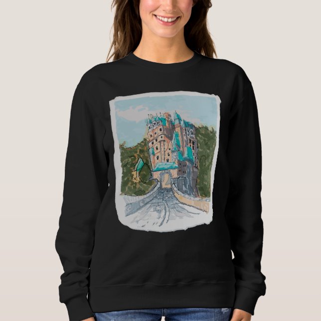Sudadera Ilustración Colorida de Castillo (Anverso)