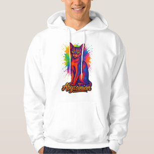 Sudadera Ilustracion colorido de arte pop de gato abisino