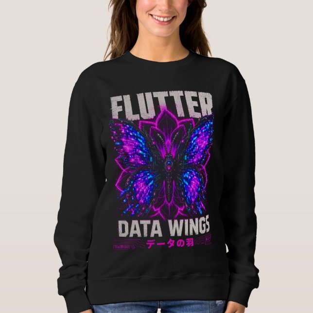 Sudadera Ilustración de Alas de Datos – Mariposa Digital y  (Anverso)