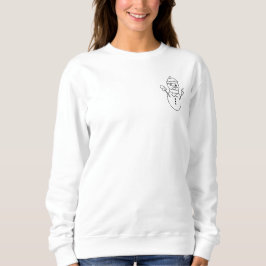 Sudadera Ilustración de arte de línea de muñeco de nieve de