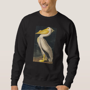 Sudadera Ilustracion De Aves Pelícicas Blancas Vintage Para