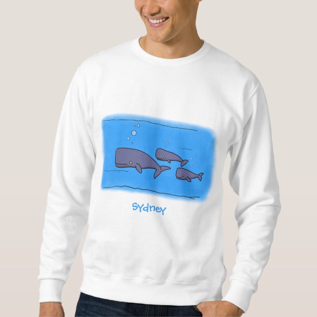 Sudadera Ilustracion de ballenas personalizados migratorias (Anverso)