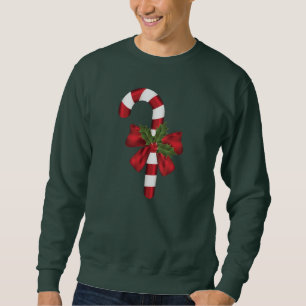 Sudadera Ilustración de bastón de caramelo de Navidad rojo