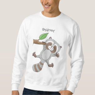 Sudadera Ilustracion de bebé de raccoon feliz lindo