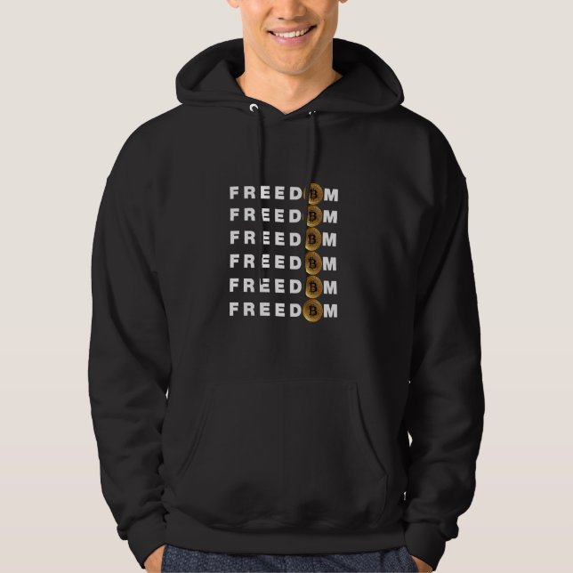 Sudadera Ilustración de Bitcoin de libertad Crypto Novelty  (Anverso)