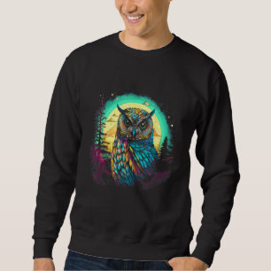 Sudadera Ilustración de búho hermoso bosque